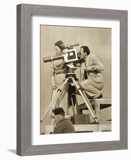 Olympische Spiele 1936 Leni Riefenstahl and One of Her Team Recording the Games-Paul Wolff-Framed Art Print