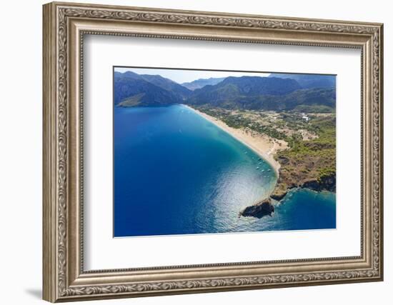 Olympos and Cirali beach aerial, Antalya, Turkey.-Ali Kabas-Framed Photographic Print