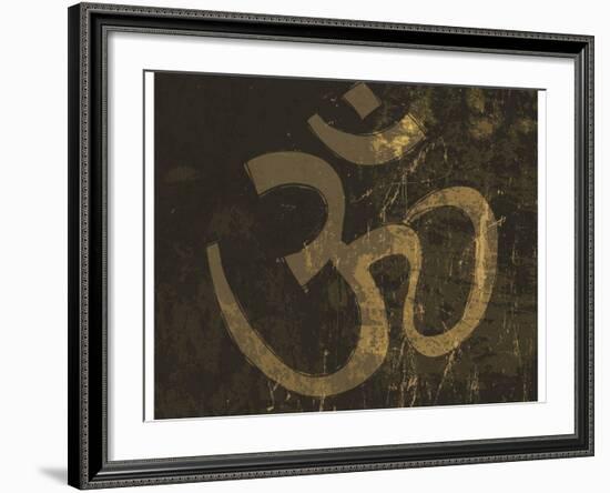 Om Grunge Symbol-pashabo-Framed Art Print