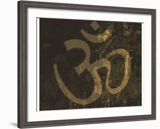 Om Grunge Symbol-pashabo-Framed Art Print