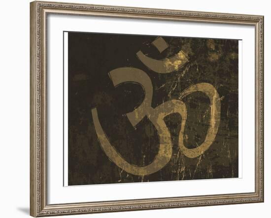 Om Grunge Symbol-pashabo-Framed Art Print