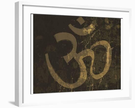 Om Grunge Symbol-pashabo-Framed Art Print