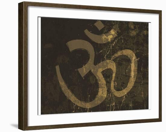 Om Grunge Symbol-pashabo-Framed Art Print