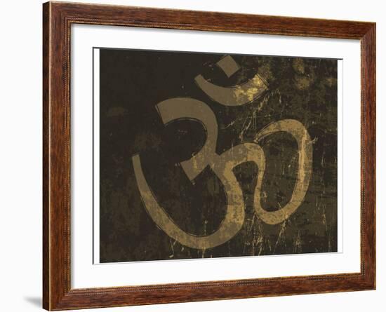 Om Grunge Symbol-pashabo-Framed Art Print