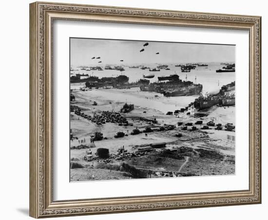 Omaha Beach after D-Day-null-Framed Photo