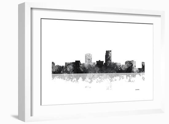 Omaha Nebraska Skyline BG 1-Marlene Watson-Framed Giclee Print