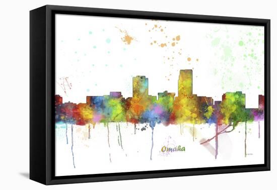 Omaha Nebraska Skyline MCLR 1-Marlene Watson-Framed Premier Image Canvas