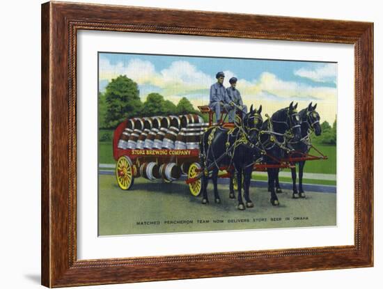 Omaha, Nebraska - Storz Brewing Company Beer Delivery Carriage-Lantern Press-Framed Art Print