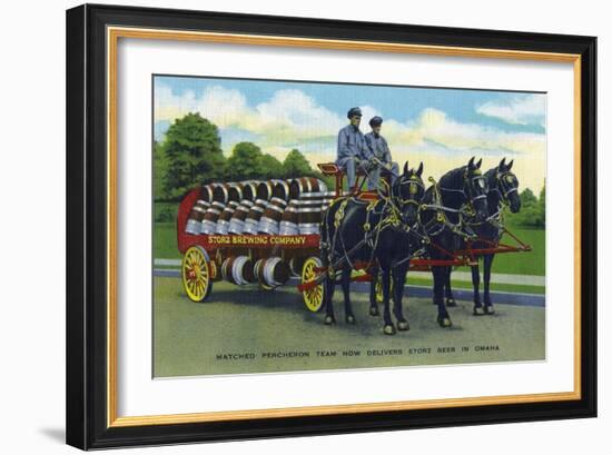 Omaha, Nebraska - Storz Brewing Company Beer Delivery Carriage-Lantern Press-Framed Art Print