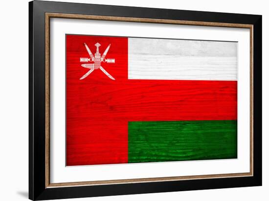 Oman Flag Design with Wood Patterning - Flags of the World Series-Philippe Hugonnard-Framed Art Print