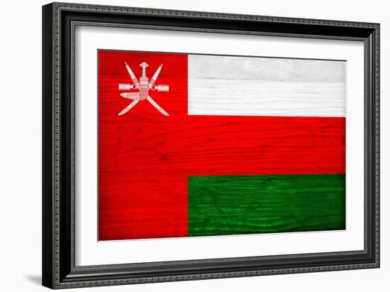 Oman Flag Design with Wood Patterning - Flags of the World Series-Philippe Hugonnard-Framed Art Print