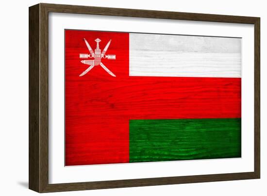 Oman Flag Design with Wood Patterning - Flags of the World Series-Philippe Hugonnard-Framed Premium Giclee Print