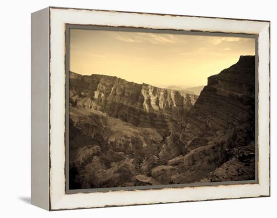 Oman, Hajjar Mountain Range, Jebel Shams Mountain, Wadi Ghul, the 'Grand Canyon of Arabia'-Michele Falzone-Framed Premier Image Canvas