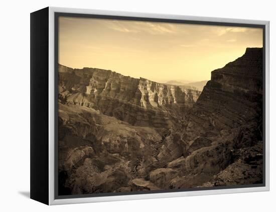 Oman, Hajjar Mountain Range, Jebel Shams Mountain, Wadi Ghul, the 'Grand Canyon of Arabia'-Michele Falzone-Framed Premier Image Canvas