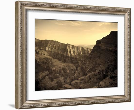 Oman, Hajjar Mountain Range, Jebel Shams Mountain, Wadi Ghul, the 'Grand Canyon of Arabia'-Michele Falzone-Framed Photographic Print