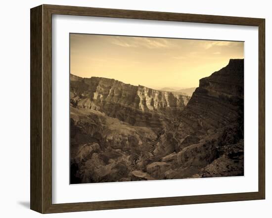 Oman, Hajjar Mountain Range, Jebel Shams Mountain, Wadi Ghul, the 'Grand Canyon of Arabia'-Michele Falzone-Framed Photographic Print