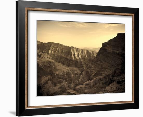 Oman, Hajjar Mountain Range, Jebel Shams Mountain, Wadi Ghul, the 'Grand Canyon of Arabia'-Michele Falzone-Framed Photographic Print