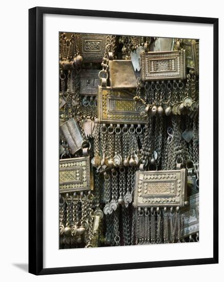 Omani Jewlery, Mutrah Souk, Muscat, Oman-Walter Bibikow-Framed Photographic Print