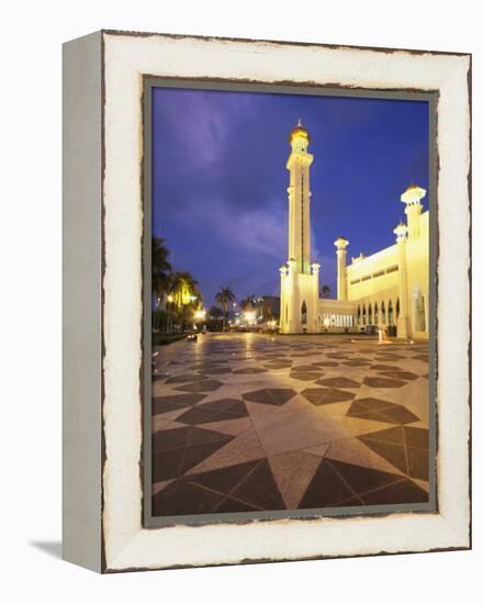 Omar Ali Saifuddien Mosque at Dusk, Bandar Seri Begawan, Brunei Darussalam-Ian Trower-Framed Premier Image Canvas