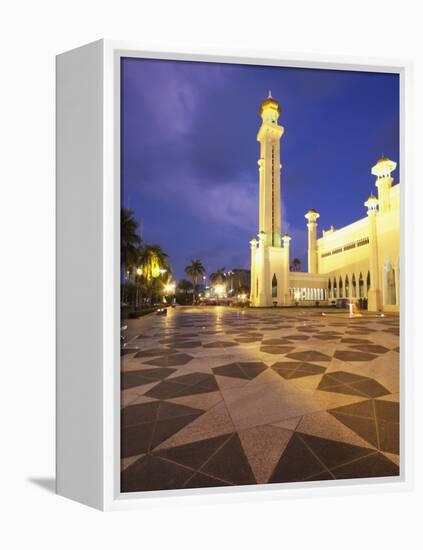 Omar Ali Saifuddien Mosque at Dusk, Bandar Seri Begawan, Brunei Darussalam-Ian Trower-Framed Premier Image Canvas