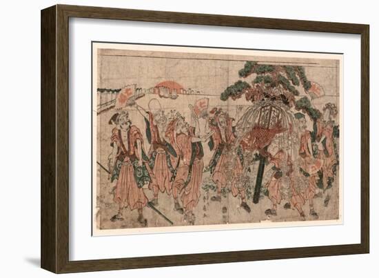 Omatsuri Shozoku No Shichifukujin-Katsukawa Shunsen-Framed Giclee Print