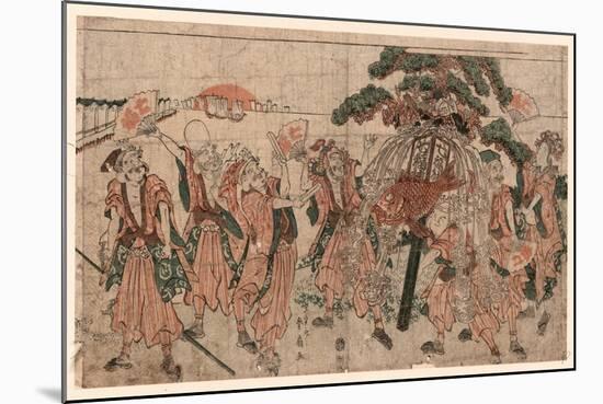 Omatsuri Shozoku No Shichifukujin-Katsukawa Shunsen-Mounted Giclee Print