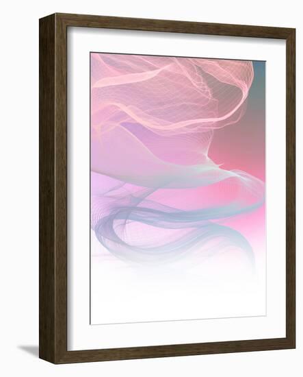Ombre Pink Flow Motion on White-Dominique Vari-Framed Art Print