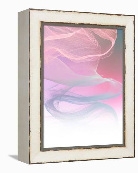 Ombre Pink Flow Motion on White-Dominique Vari-Framed Stretched Canvas