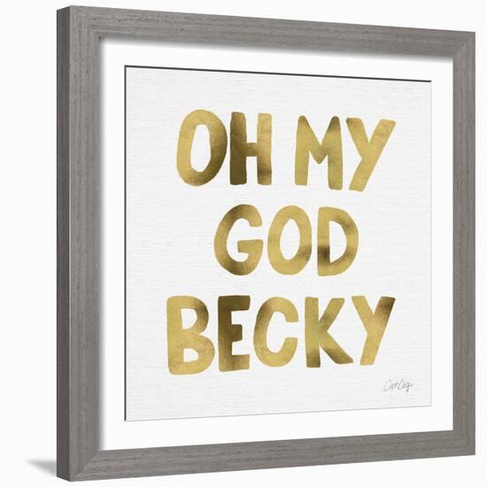 OMG gold-Cat Coquillette-Framed Giclee Print