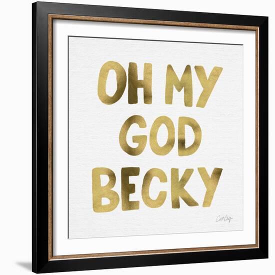 OMG gold-Cat Coquillette-Framed Giclee Print