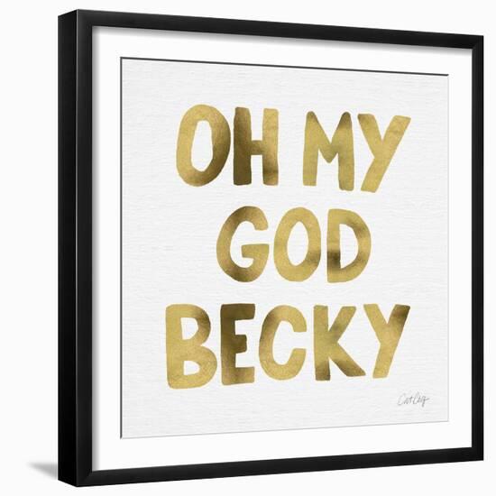 OMG gold-Cat Coquillette-Framed Giclee Print