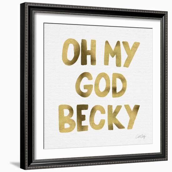 OMG gold-Cat Coquillette-Framed Giclee Print