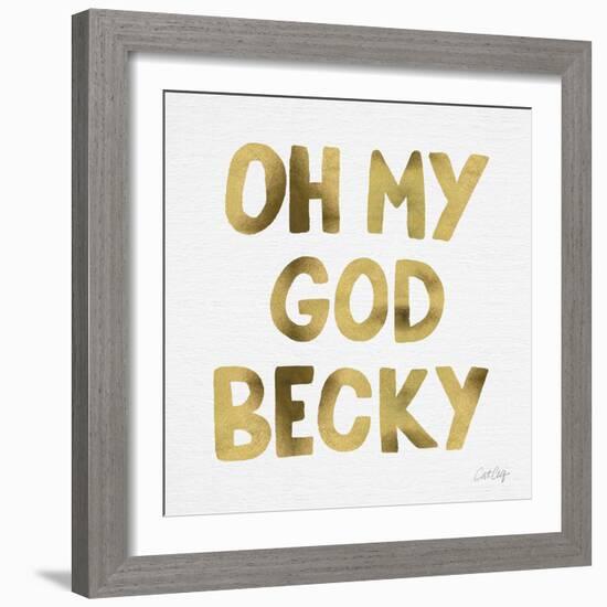 OMG gold-Cat Coquillette-Framed Art Print