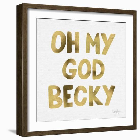 OMG gold-Cat Coquillette-Framed Art Print