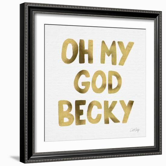 OMG gold-Cat Coquillette-Framed Art Print