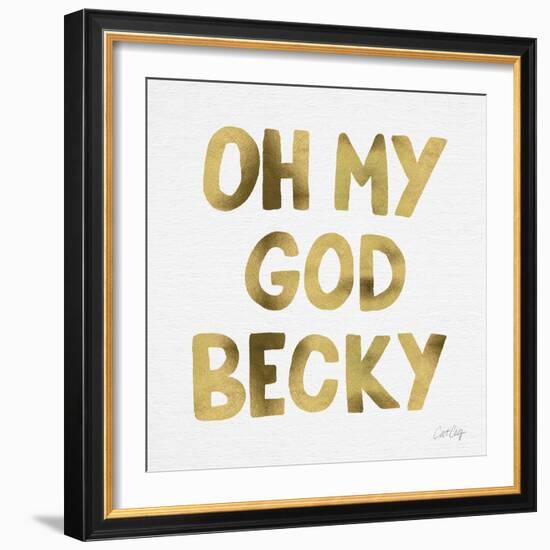 OMG gold-Cat Coquillette-Framed Art Print