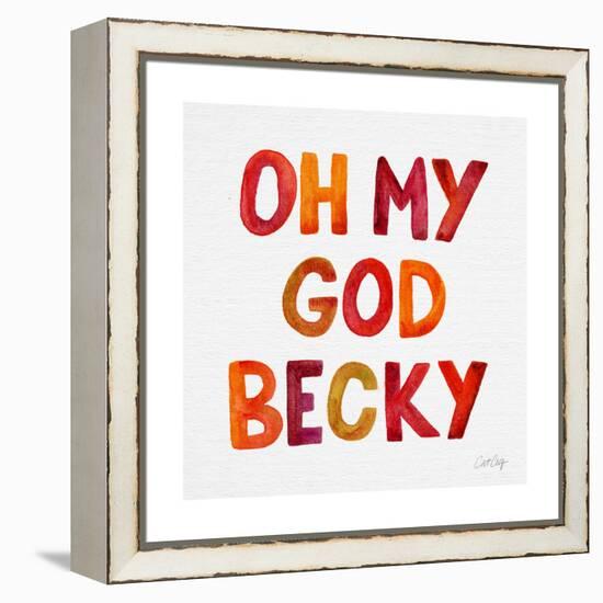 OMG red-Cat Coquillette-Framed Stretched Canvas
