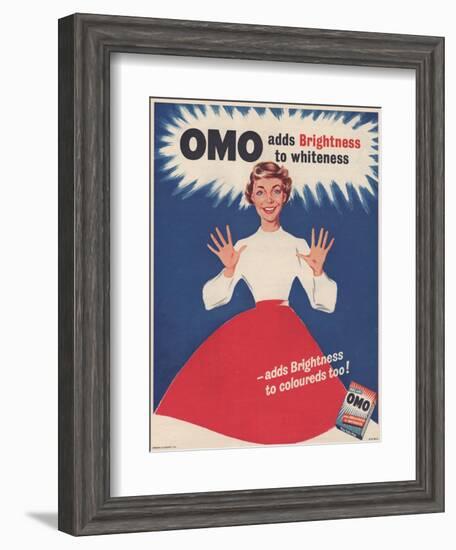 Omo, Washing Powder Detergent, UK, 1950-null-Framed Giclee Print