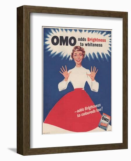 Omo, Washing Powder Detergent, UK, 1950-null-Framed Giclee Print