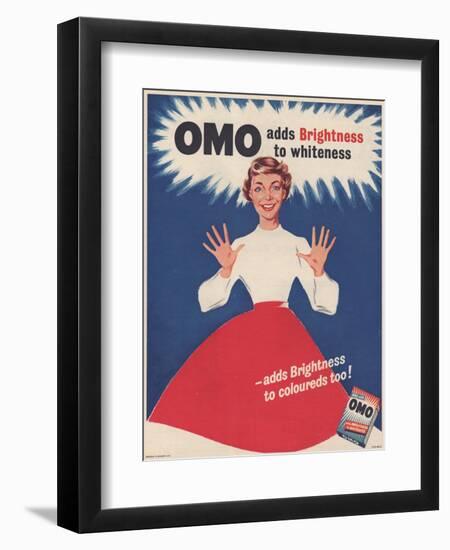 Omo, Washing Powder Detergent, UK, 1950-null-Framed Giclee Print