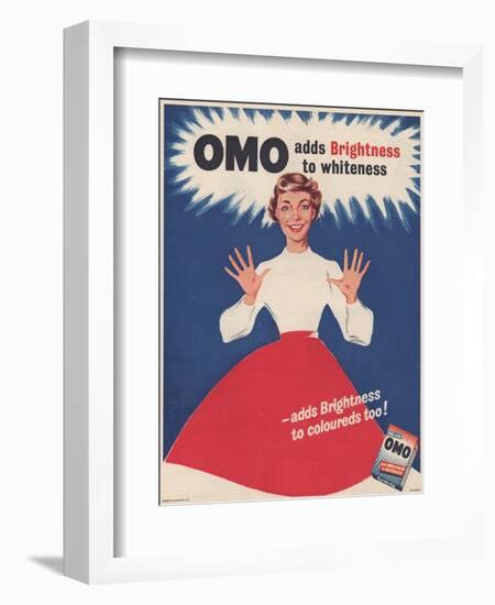 Omo, Washing Powder Detergent, UK, 1950-null-Framed Giclee Print