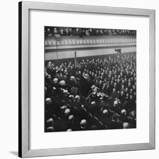 'On 27th January, Mr. Churchill addressed an audience in Free Trade Hall, Manchester', 1913, (1945)-Unknown-Framed Photographic Print