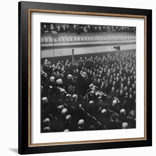 'On 27th January, Mr. Churchill addressed an audience in Free Trade Hall, Manchester', 1913, (1945)-Unknown-Framed Photographic Print