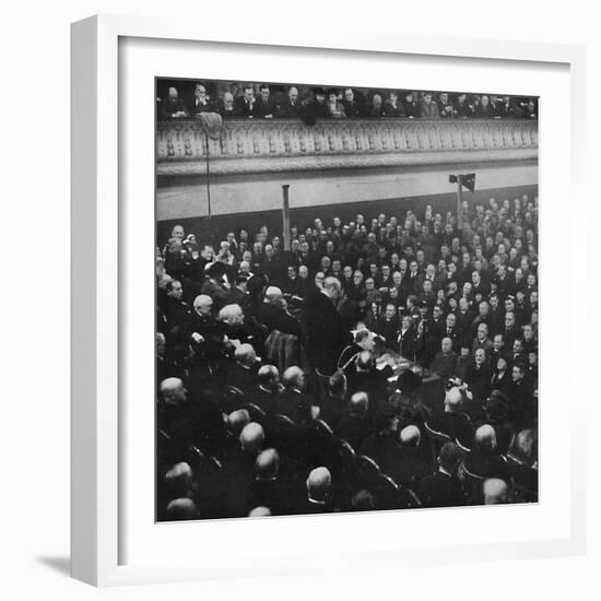 'On 27th January, Mr. Churchill addressed an audience in Free Trade Hall, Manchester', 1913, (1945)-Unknown-Framed Photographic Print