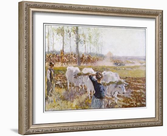 On a Fine Autumn Day British Cavalry Advance-Gilbert Holiday-Framed Art Print