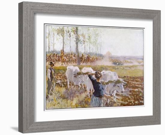 On a Fine Autumn Day British Cavalry Advance-Gilbert Holiday-Framed Art Print