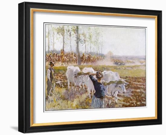 On a Fine Autumn Day British Cavalry Advance-Gilbert Holiday-Framed Art Print