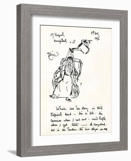 'On a Letter to Miss Violet Dickinson'-Kate Greenaway-Framed Giclee Print