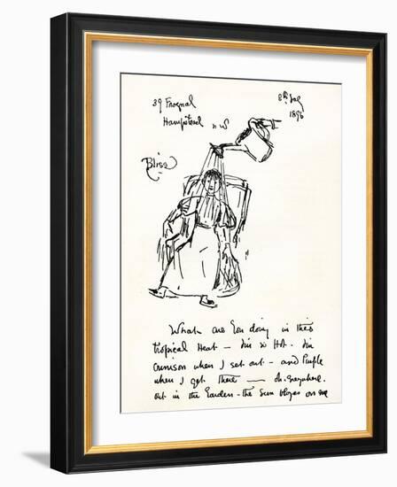 'On a Letter to Miss Violet Dickinson'-Kate Greenaway-Framed Giclee Print