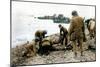 On a Pebble Beach at Omaha Beach-null-Mounted Photographic Print